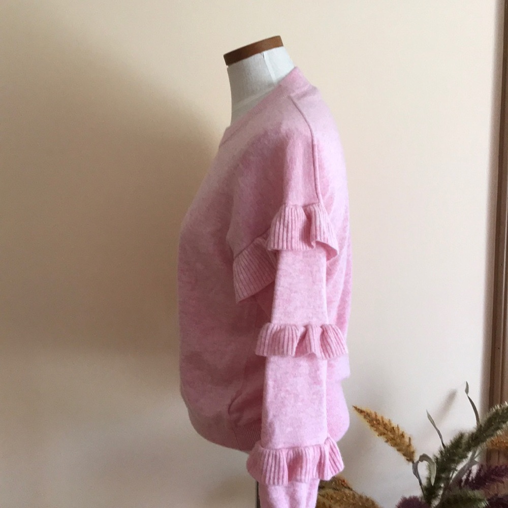 J.CREW SLEEVE RUFFLE SWEATER - Picture 2 of 6